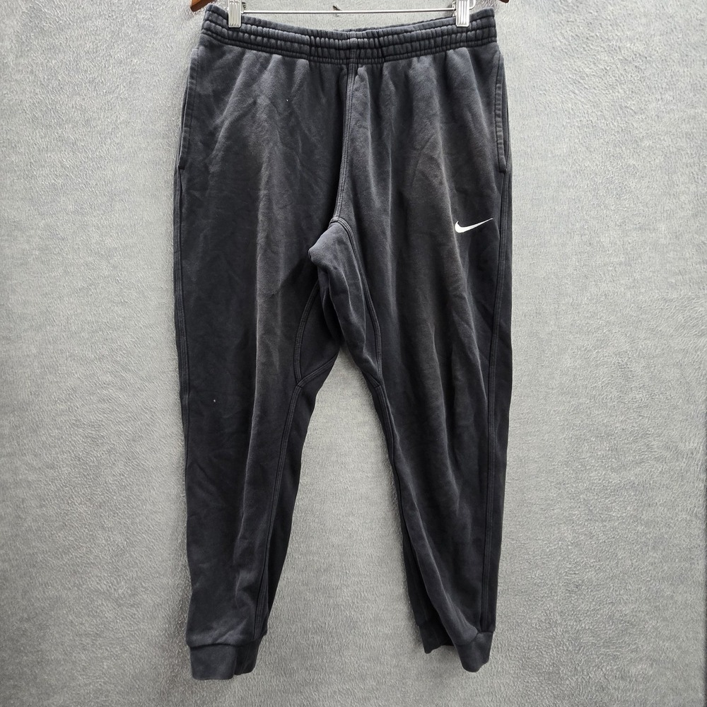 Nike Men Pants L Charcoal Gray Embroidered Club Fleece Jogger 826431-010